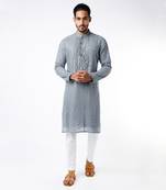 Aqua Blue Chikankari Embroidered Kurta
