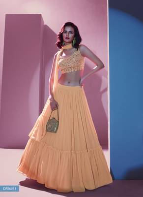 Peach Color Lehenga Choli With Designer Dupatta 1