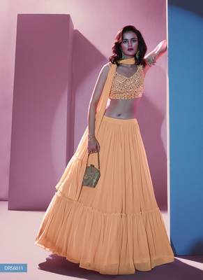 Peach Color Lehenga Choli With Designer Dupatta 3