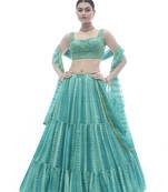 Sea Green Fancy Lehenga Choli With Dupatta Set