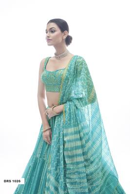Sea Green Fancy Lehenga Choli With Dupatta Set 4