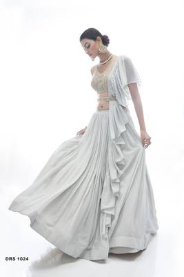 Grey fancy lehenga Choli Dupatta 2