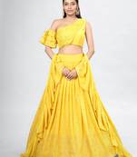 Yellow Color Party Wear Lehenga Choli With Dupatta Set