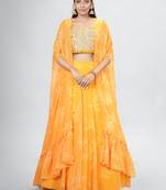 Yellow Color Jacket Base Lehenga Choli