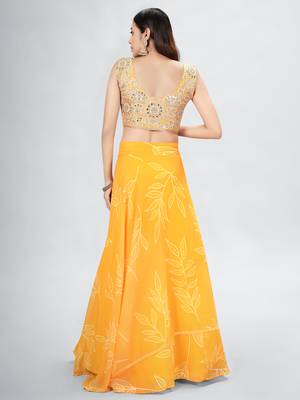 Yellow Color Jacket Base Lehenga Choli 4