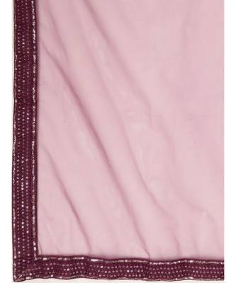 Purple Embroidered semi stitched Lehenga & unstitched blouse with dupatta 6
