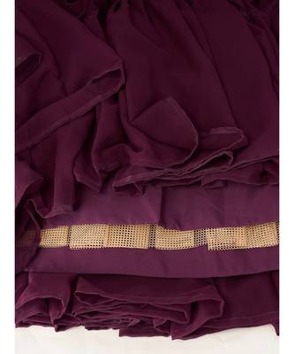 Purple Embroidered semi stitched Lehenga & unstitched blouse with dupatta 7