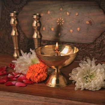 ROLIMOLI Brass Pyali Diya For All Pooja Purpose  Width 10 Cm Diya For pooja Brass 1