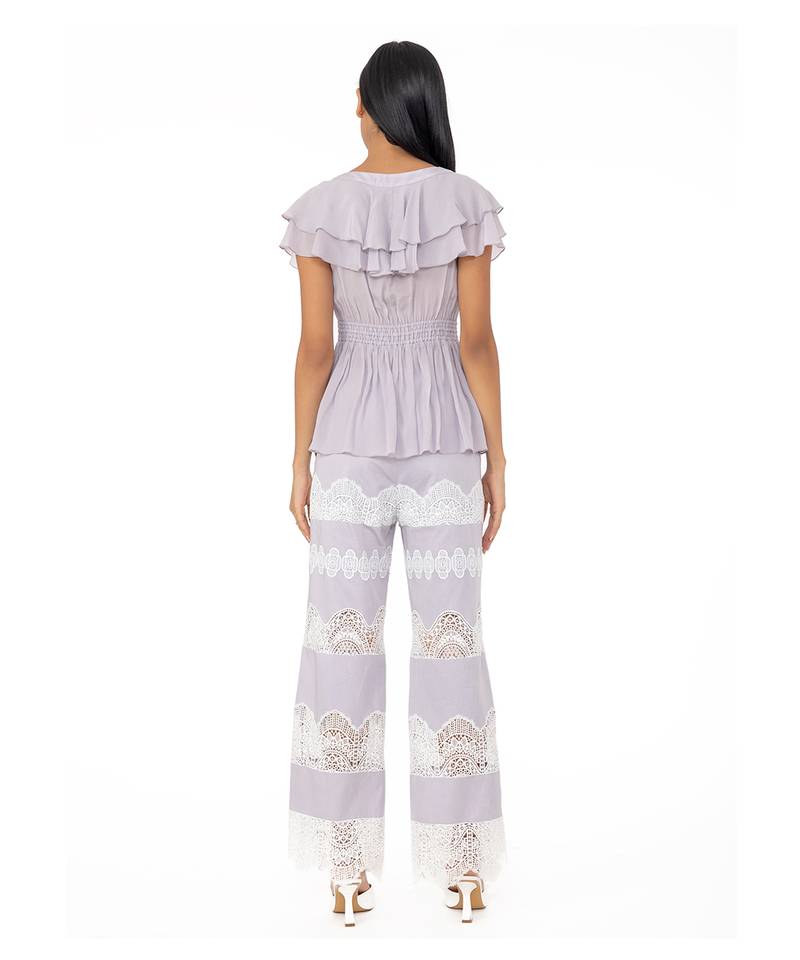 Ruffled Top with Cinched Waist