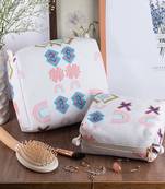 Payal Singhal White Ikat Star Print Canvas Large Size Vanity Kit