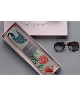 PS Men by Payal Singhal Khaki Anaar Aur Mor Print Tie 1
