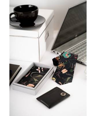 PS Men by Payal Singhal Black Forest print silkmul Pocket Square 1