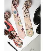PS Men by Payal Singhal Pink Ikat Star Print Crepe Tie