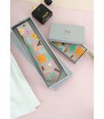 PS Men by Payal Singhal Lavender Orange Bandhani Kilim Print Crepe Tie with Matching Silkmul Pocket Square (Set of 2)