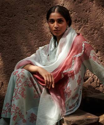 Gulab Pale Blue With Onion Pink Kurta-Sets 5