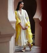 Jharokha Ivory And Yellow Kurta-Sets
