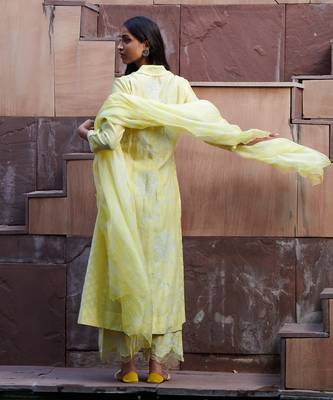 Jharokha Pale Yellow And Pale Blue Kurta-Sets 2