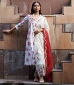 Gulab Ivory And Maroon Kurta-Sets