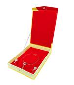 atorakushon Jewellery Necklace Box Pouches Earrings Half Set Box for Travelling Organizer Women 1 Pcs Gold