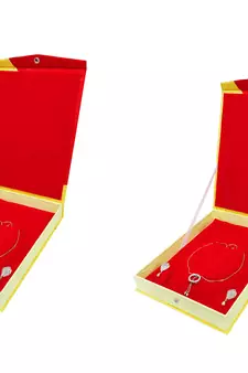 atorakushon Jewellery Necklace Box Pouches Earrings Half Set Box for Travelling Organizer Women 2 Pcs Gold