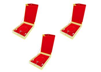 atorakushon Jewellery Necklace Box Pouches Earrings Half Set Box for Travelling Organizer Women 3 Pcs Gold 1