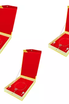 atorakushon Jewellery Necklace Box Pouches Earrings Half Set Box for Travelling Organizer Women 3 Pcs Gold