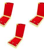 atorakushon Jewellery Necklace Box Pouches Earrings Half Set Box for Travelling Organizer Women 3 Pcs Gold