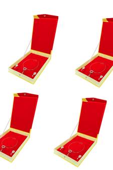atorakushon Jewellery Necklace Box Pouches Earrings Half Set Box for Travelling Organizer Women 4 Pcs Gold