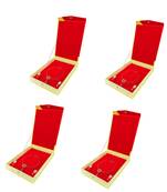 atorakushon Jewellery Necklace Box Pouches Earrings Half Set Box for Travelling Organizer Women 4 Pcs Gold