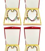 Atorakushon Satin Jewellery Necklace Box Pouches Earrings Half Set Box For Travelling Organizer Women 4 Pcs Maroon