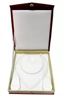 Atorakushon Satin Jewellery Necklace Box Pouches Earrings Half Set Box For Travelling Organizer Women 4 Pcs Maroon