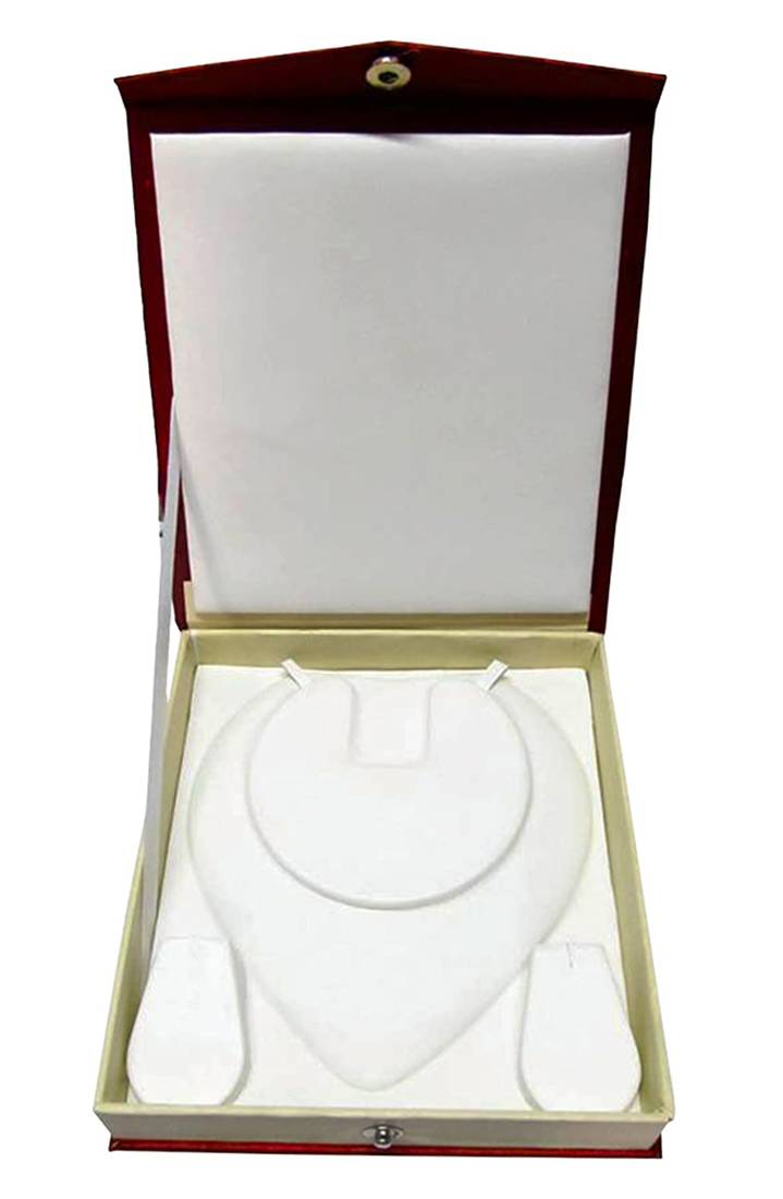 Atorakushon Satin Jewellery Necklace Box Pouches Earrings Half Set Box For Travelling Organizer Women 4 Pcs Maroon