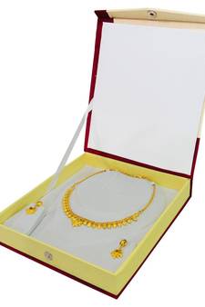Atorakushon Satin Jewellery Necklace Box Pouches Earrings Half Set Box For Travelling Organizer Women 1 Pcs Cream
