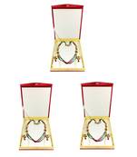 Atorakushon Satin Jewellery Necklace Box Pouches Earrings Half Set Box For Travelling Organizer Women 3 Pcs Maroon