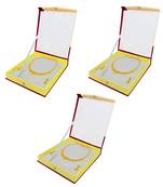 atorakushon Satin Jewellery Necklace Box Pouches Earrings Half Set Box for Travelling Organizer Women 3 Pcs Cream