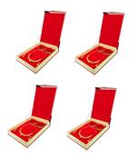 Atorakushon Satin Jewellery Necklace Box Pouches Earrings Full Set Box For Travelling Organizer Women 4 Pcs Cream