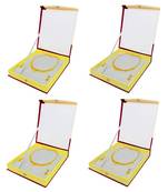 Atorakushon Satin Jewellery Necklace Box Pouches Earrings Half Set Box For Travelling Organizer Women 4 Pcs Cream