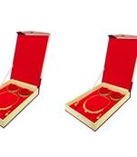 Atorakushon Satin Jewellery Necklace Box Pouches Earrings Full Set Box For Travelling Organizer Women 2 Pcs Cream