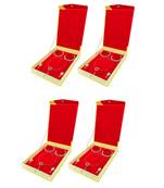 Atorakushon Jewellery Necklace Box Pouches Earrings Full Set Box For Travelling Organizer Women 4 Pcs Gold