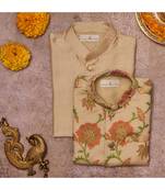 Moonga Silk Embroidered Jacket With Matching Kurta Pajama Set