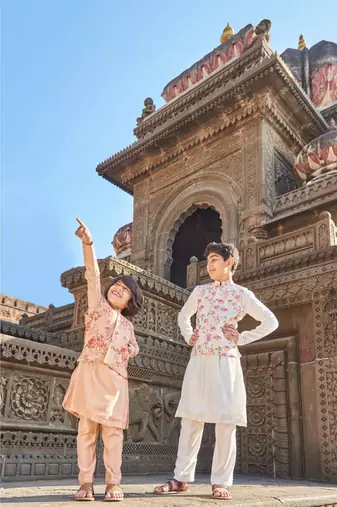 Floral Organza Jacket And Kurta Pajama Set