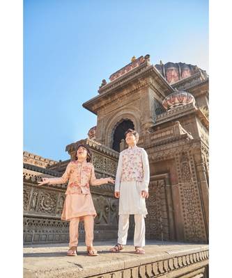 Floral Organza Jacket And Kurta Pajama Set 3