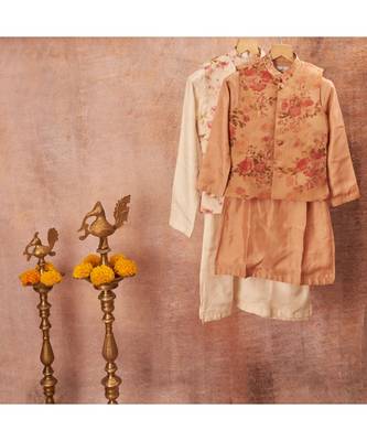 Floral Organza Jacket And Kurta Pajama Set 6