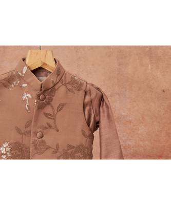 Floral Sequins Work Georgette Jacket With Drape Kurta And Pajama Set 6