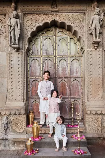 Raw Silk Sequins And Dori Work Jacket With Kurta Pajama 