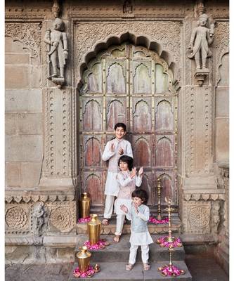 Raw Silk Sequins And Dori Work Jacket With Kurta Pajama  4