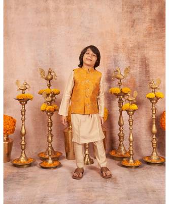 Embroidered Jacket With Zari Work And Kurta Pajama Set 2