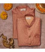 Embroidered Jacket With Thread And Sequins Work And Matching Kurta Pajama Set