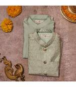 Embroidered Jacket With Thread And Sequins Work And Matching Kurta Pajama Set