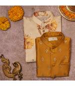 Floral Organza Kurta With Sequins Chanderi Jacket Set